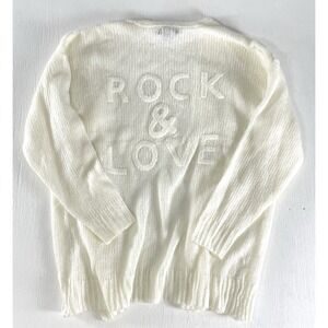 Rock & Love oversized Woven Knit Cardigan Sweater Woman's Size L Aqua Blues Vibe
